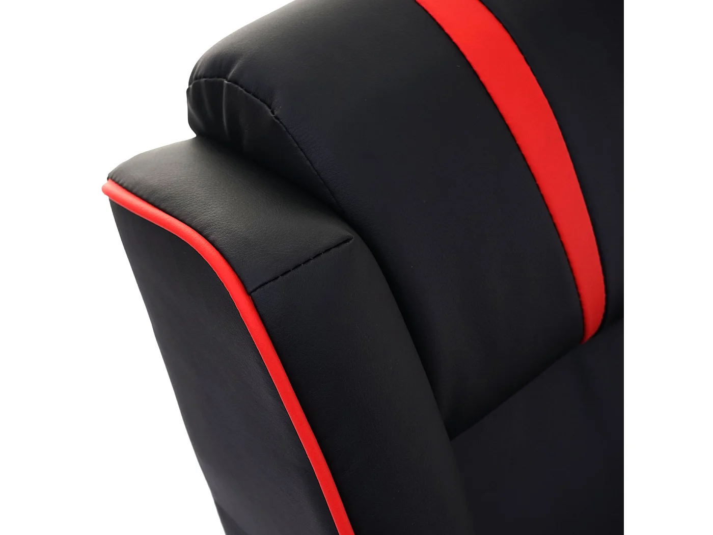 Poltrona relax reclinabile MCW-D68 regolabile ecopelle 85x66x105cm nero e rosso