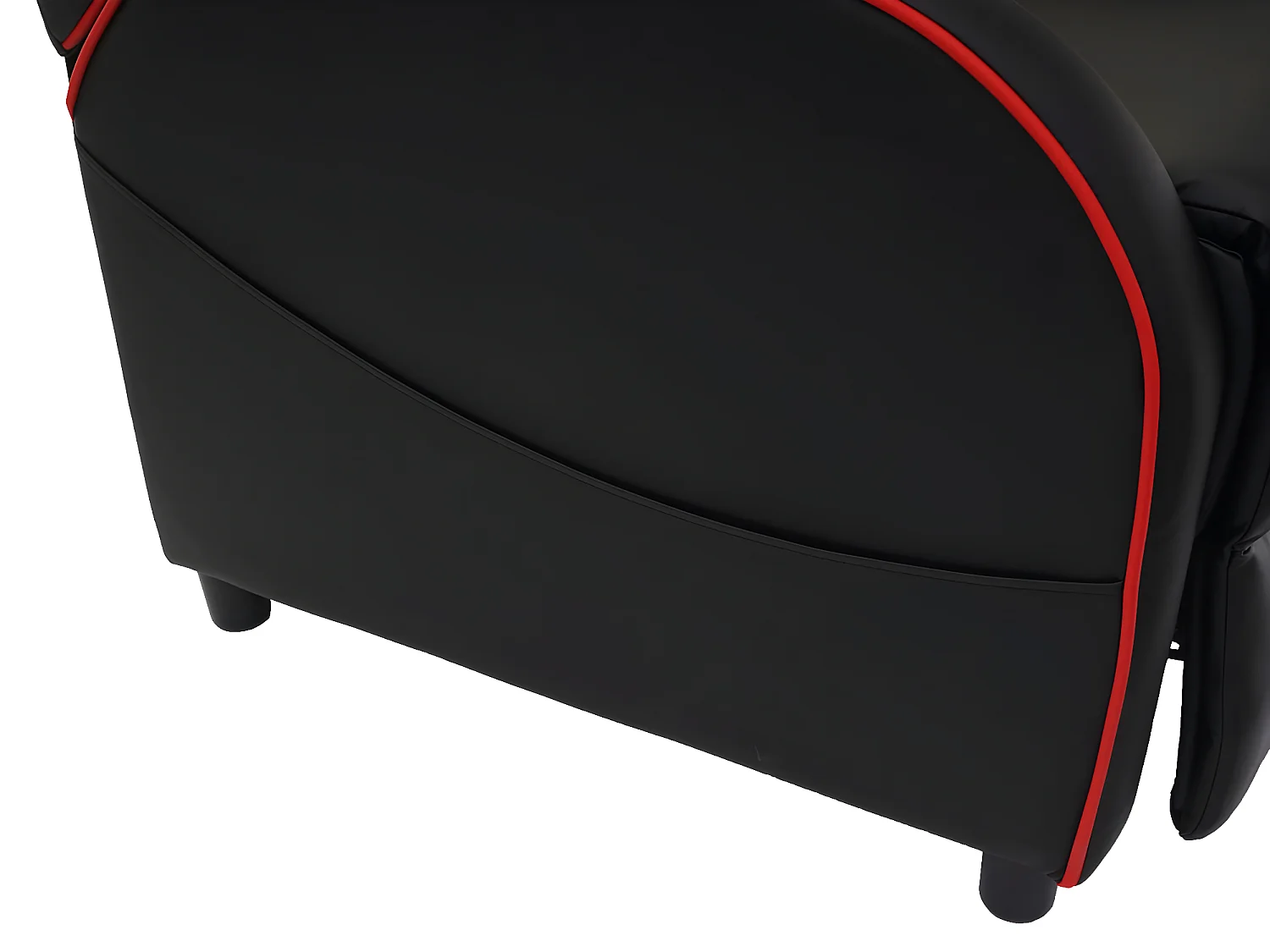 Poltrona relax reclinabile MCW-D68 regolabile ecopelle 85x66x105cm nero e rosso