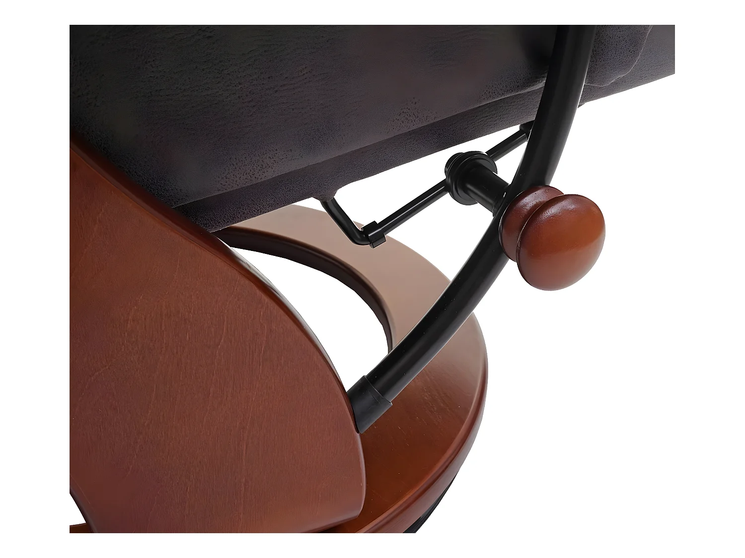 Relaxsessel Edmonton mit Hocker, Dunkelgrau, walnussfarben