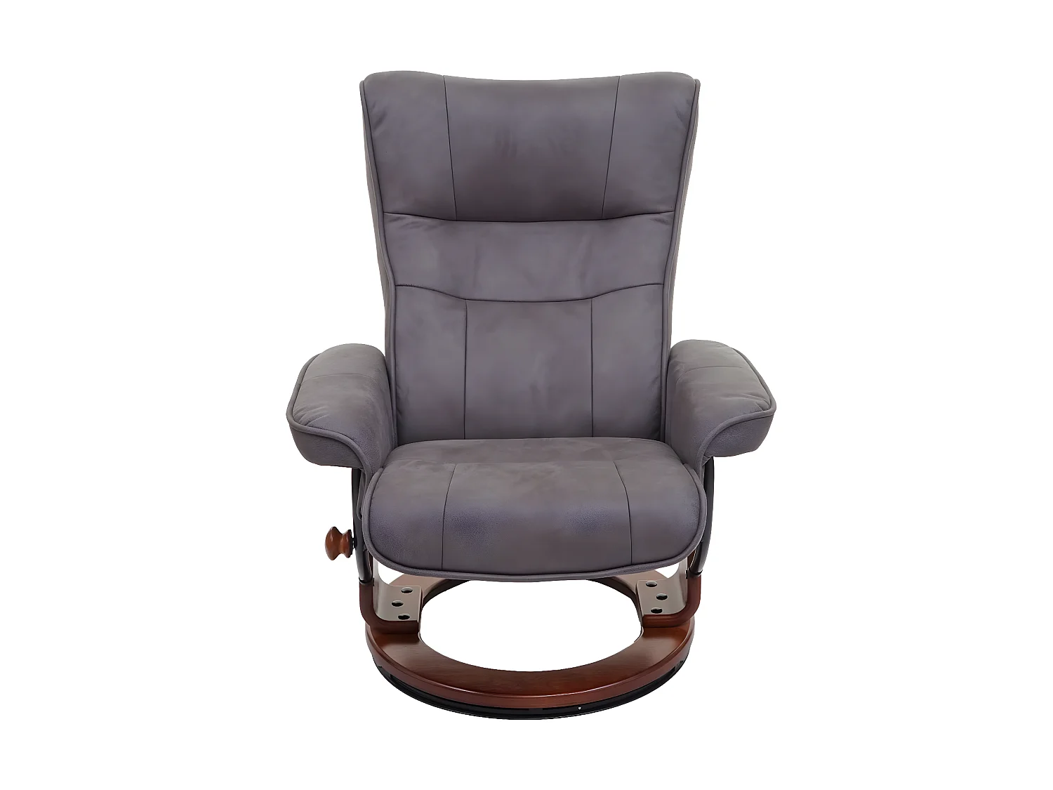 Relaxsessel Edmonton mit Hocker, Dunkelgrau, walnussfarben