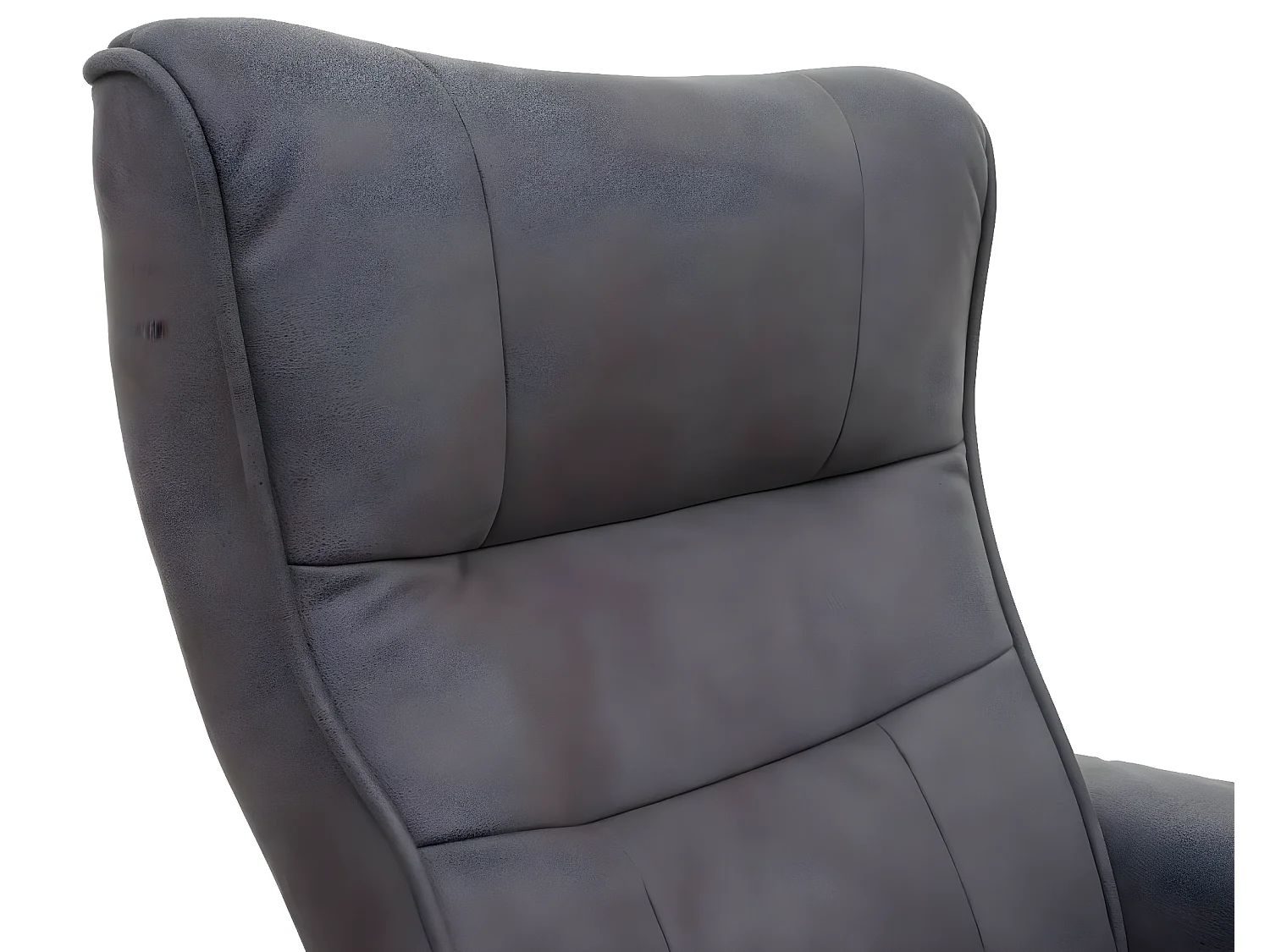 Relaxsessel Edmonton mit Hocker, Dunkelgrau, walnussfarben