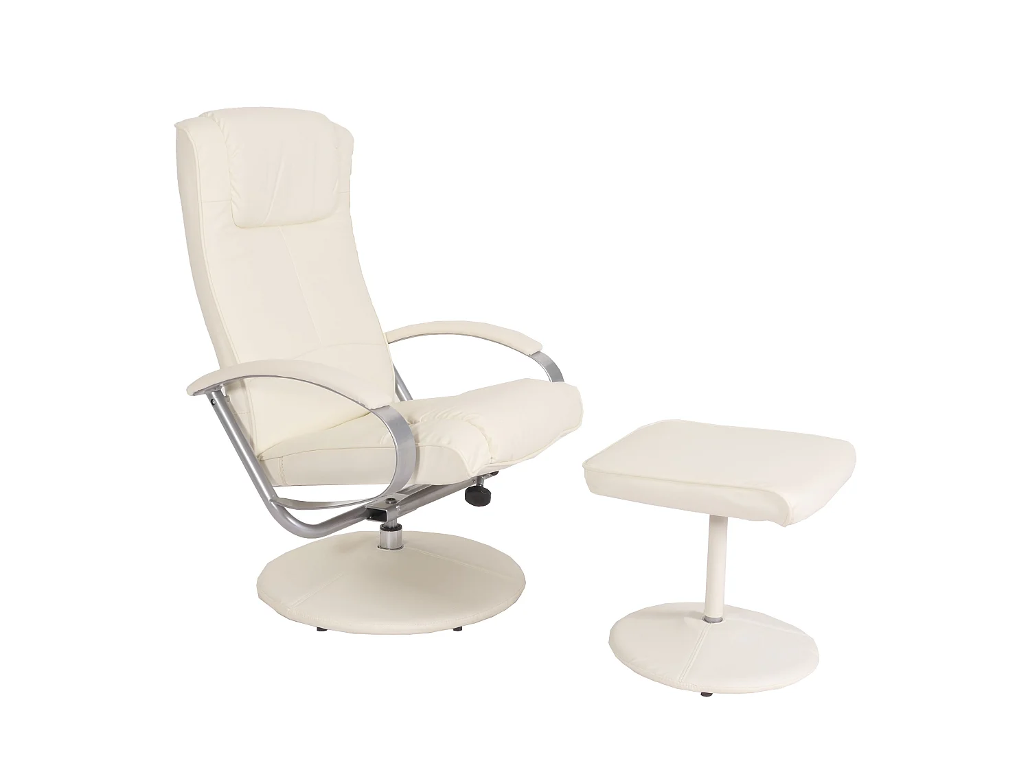 Relaxfauteuil Siena met voetenbank,  crème-wit