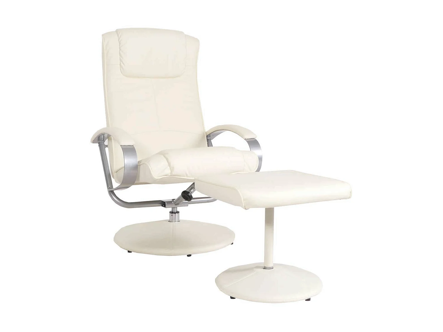 Relaxfauteuil Siena met voetenbank,  crème-wit