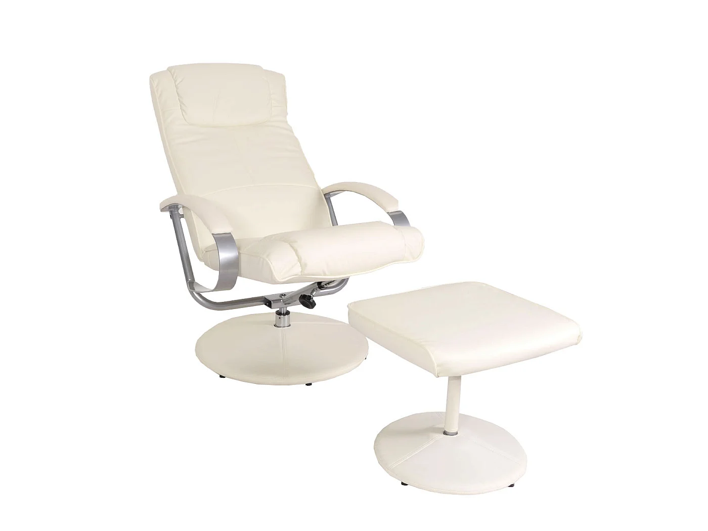 Relaxfauteuil Siena met voetenbank,  crème-wit