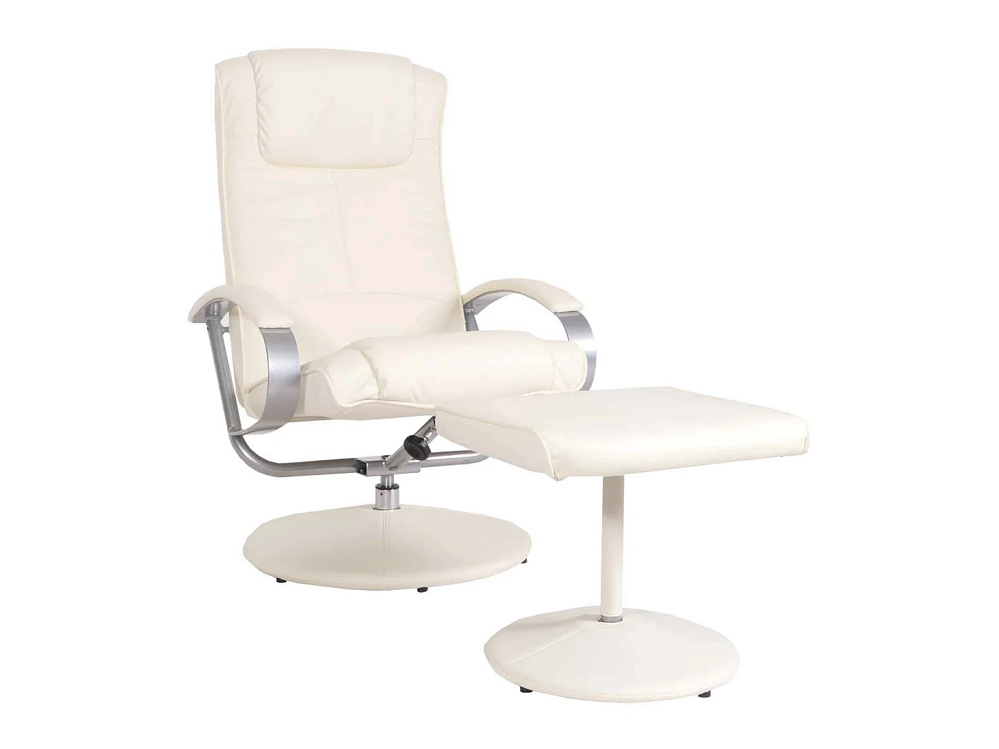 Leżanka Siena z taboretem,  kremowo-biały