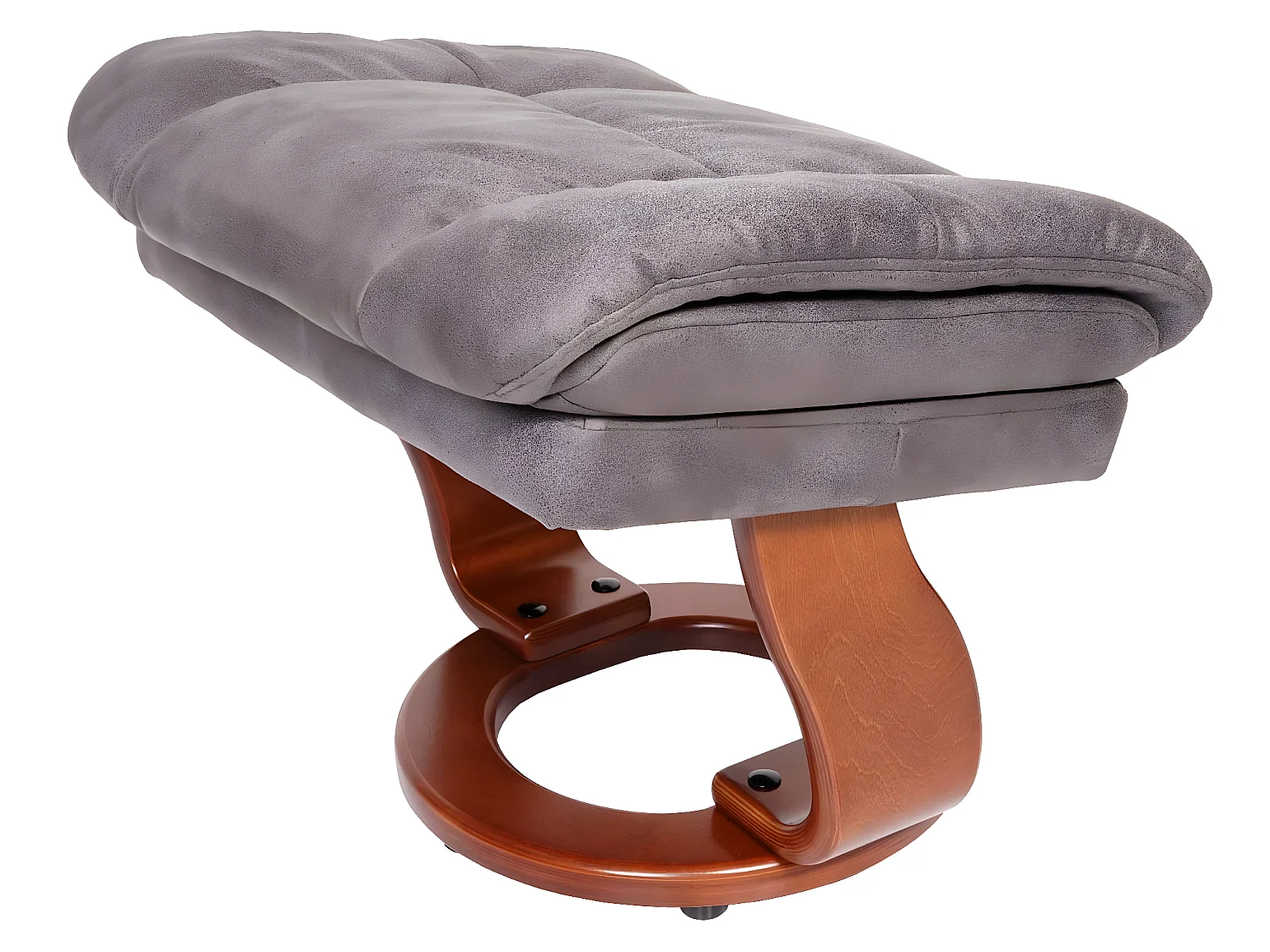 Relaxsessel Edmonton XXL, Dunkelgrau, Gestell Walnuss-Optik