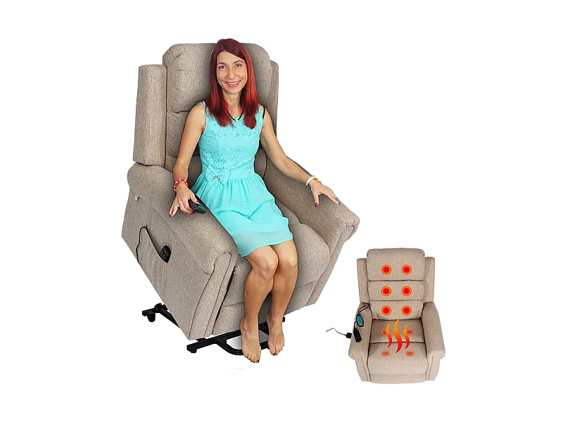 Fernsehsessel MCW-K63, Beige-braun