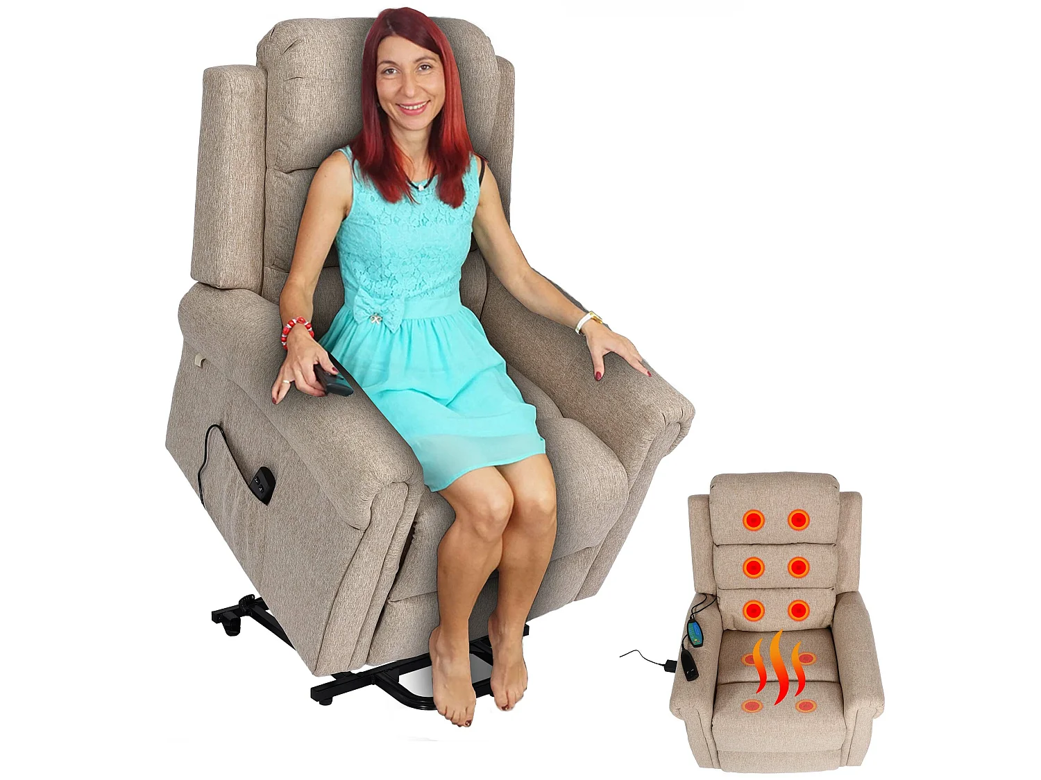 Fernsehsessel MCW-K63, Beige-braun