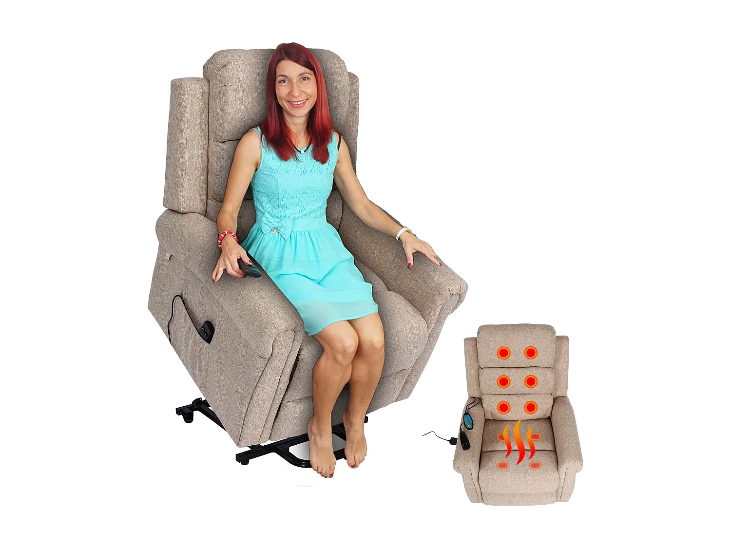 Fernsehsessel MCW-K63, Beige-braun