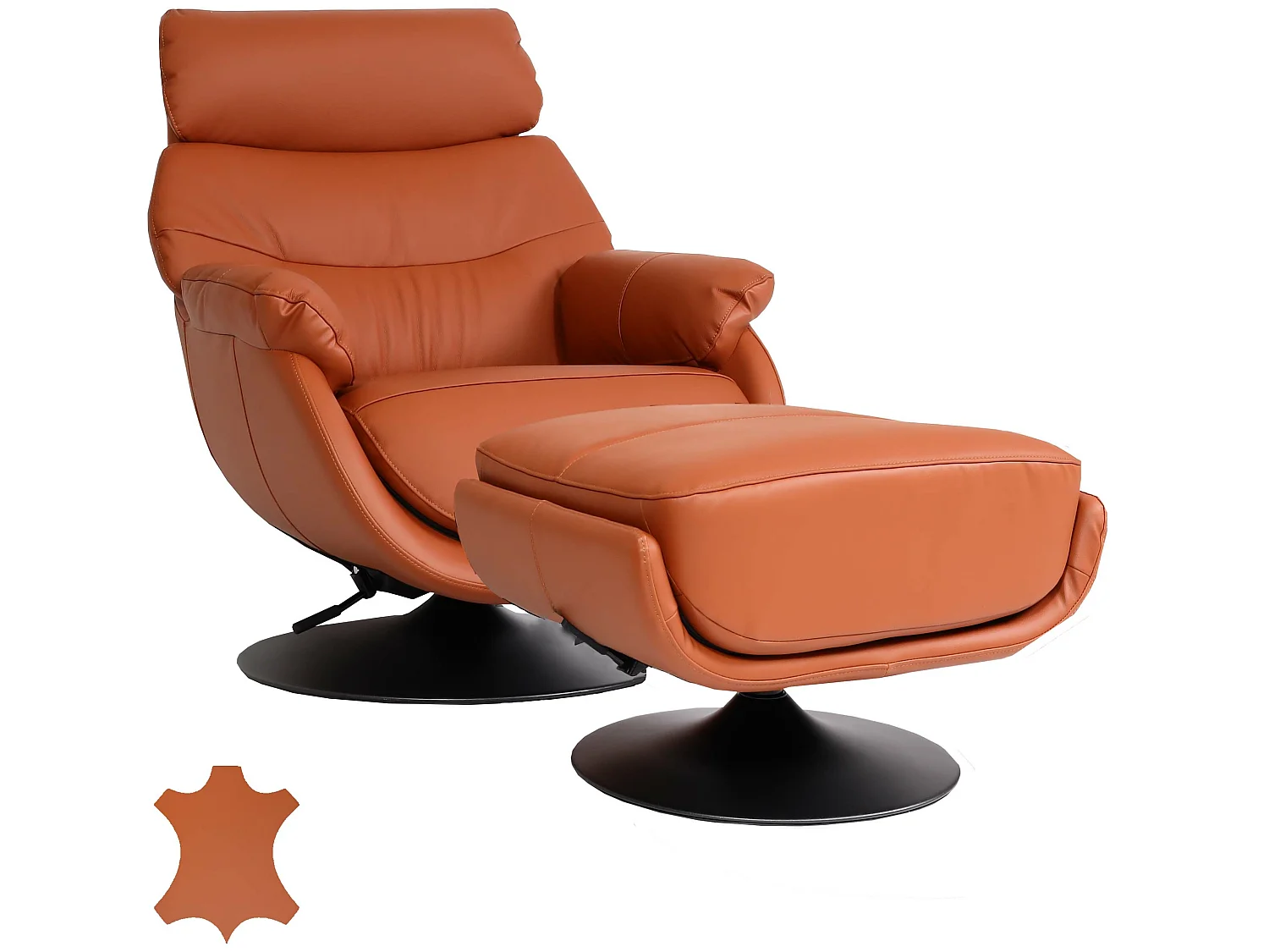 Relaxsessel mit Hocker MCW-K99, Braun