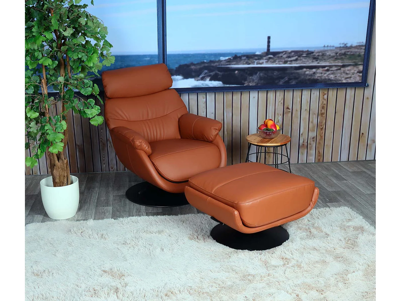 MCW-K99 recliner with footstool,  brown