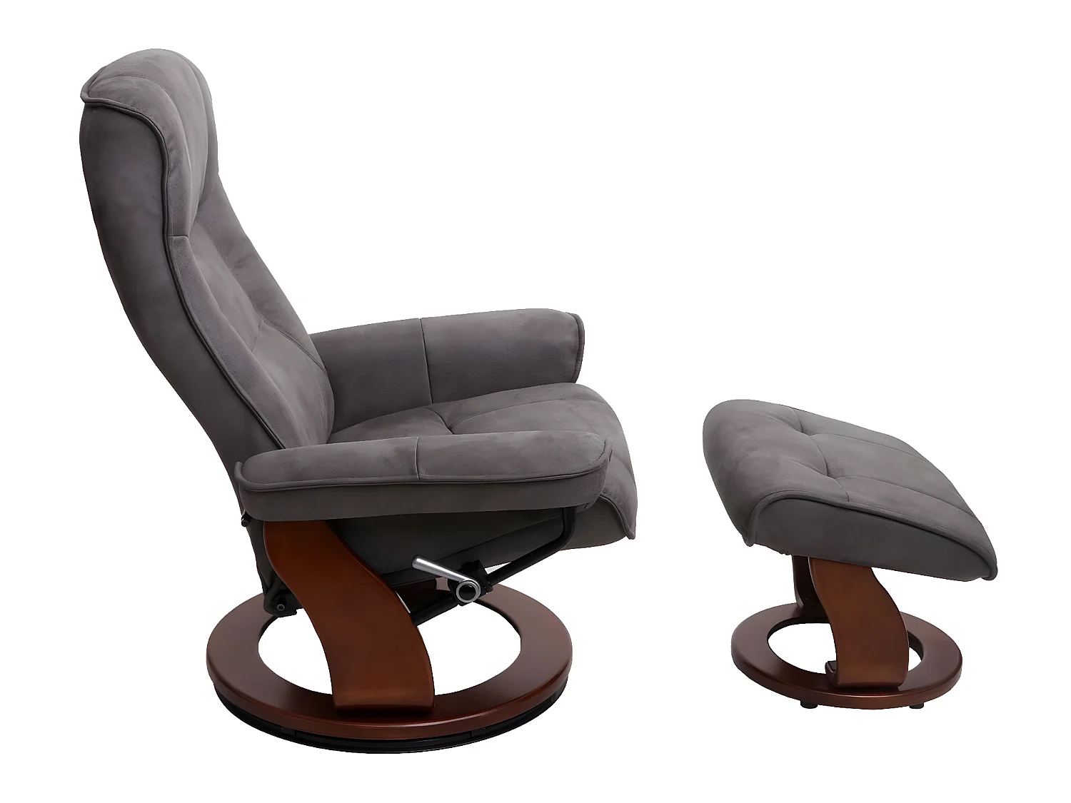 Relaxfauteuil Halifax,  donkergrijs, walnootkleurig