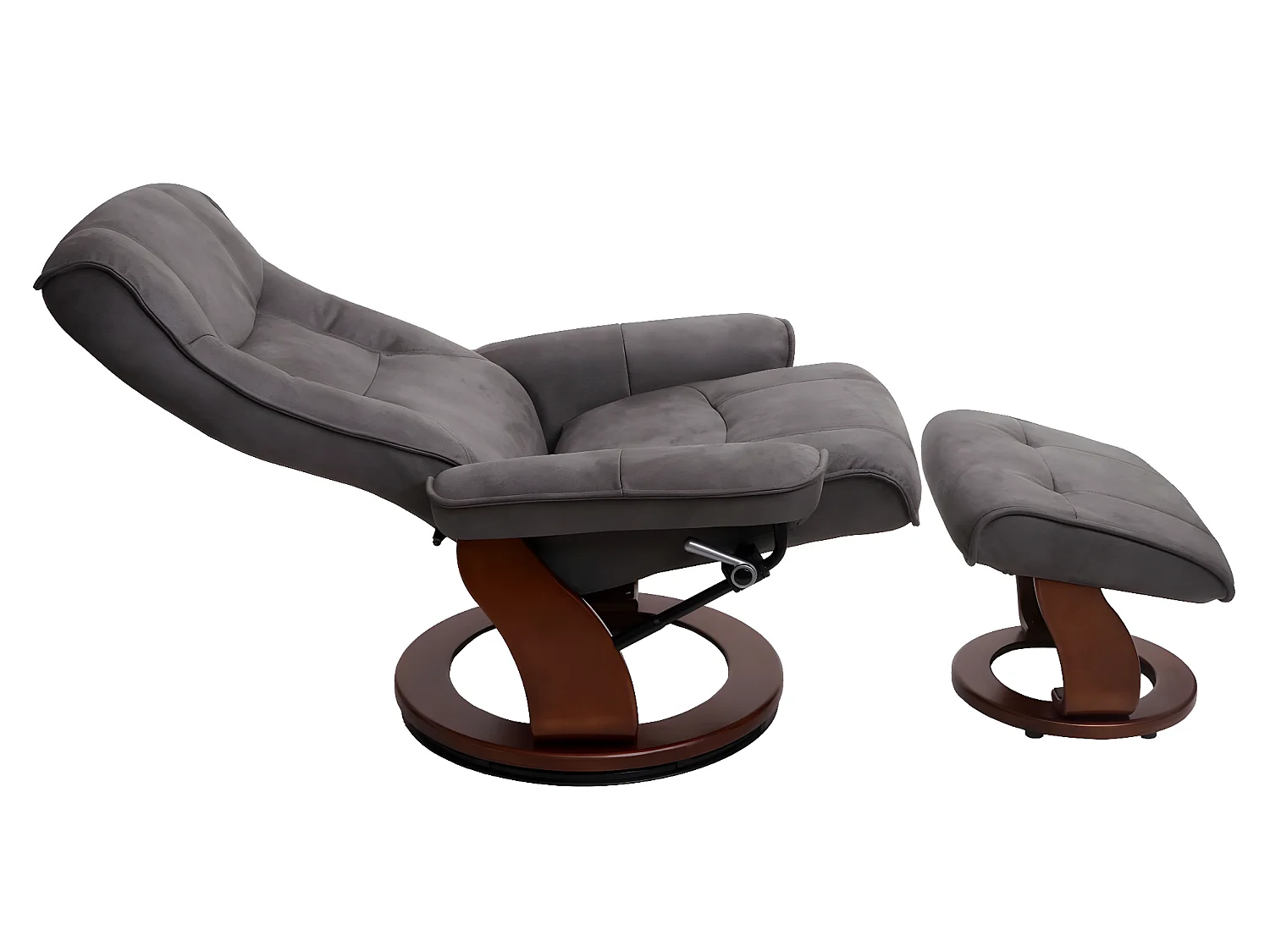 Relaxfauteuil Halifax,  donkergrijs, walnootkleurig