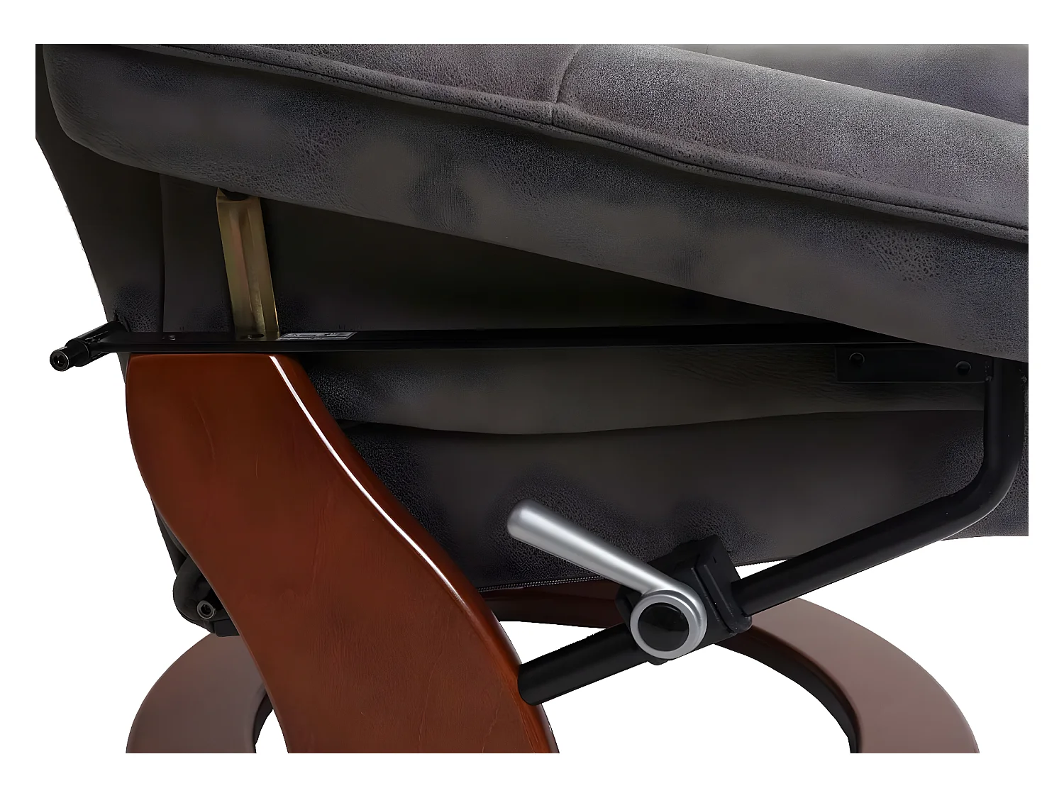 Relaxfauteuil Halifax,  donkergrijs, walnootkleurig