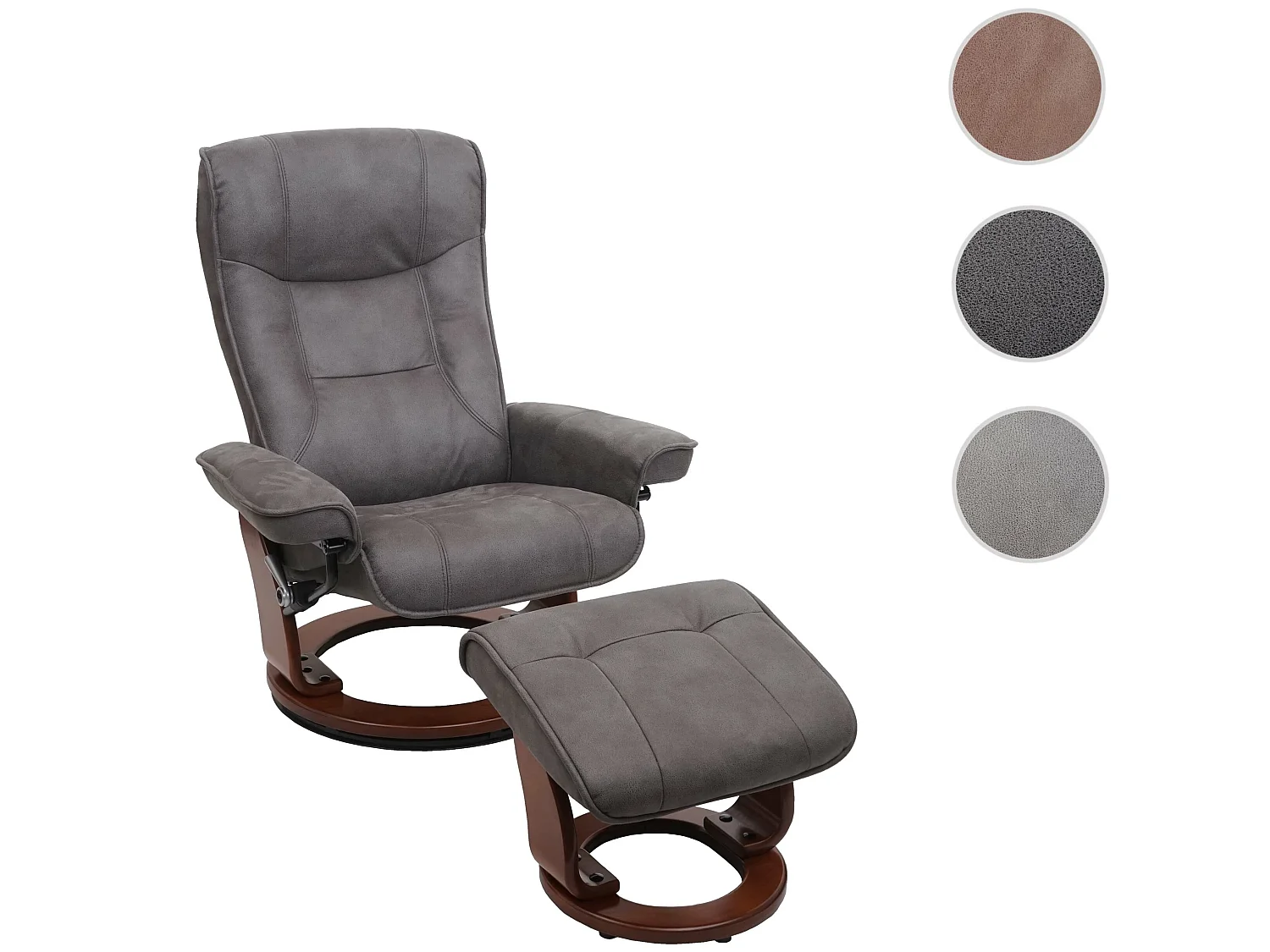 Relaxfauteuil Halifax,  donkergrijs, walnootkleurig