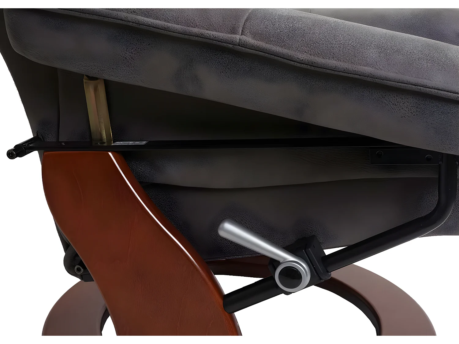 Fotel relaksacyjny Halifax,  ciemnoszary, kolor orzechowy