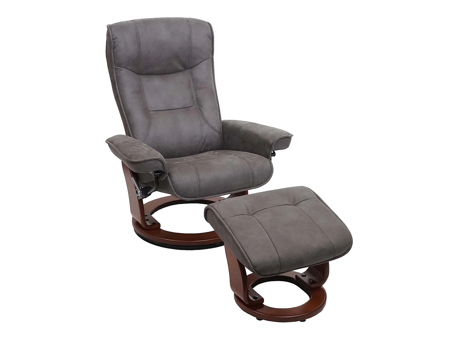 Fotel relaksacyjny Halifax,  ciemnoszary, kolor orzechowy