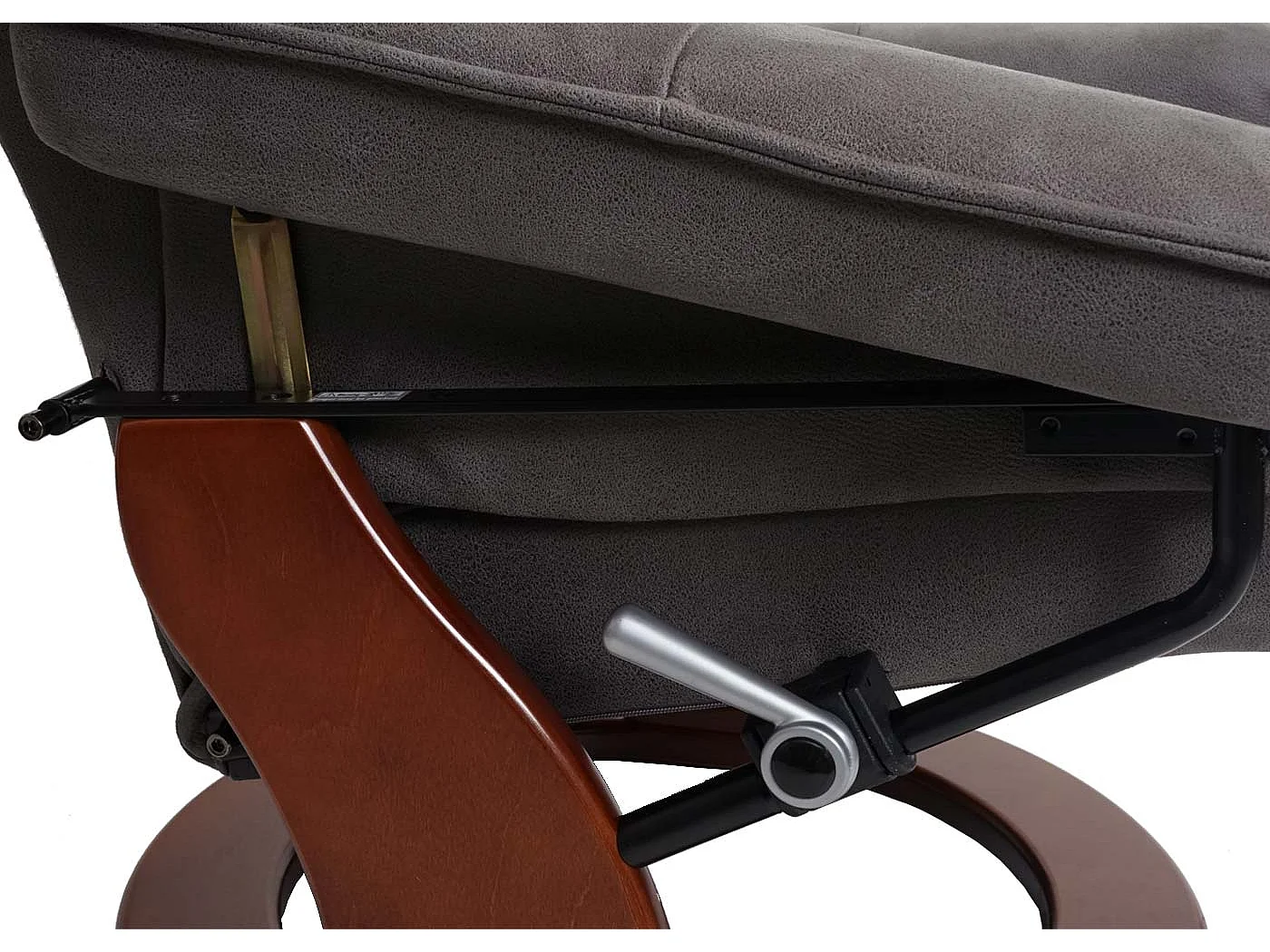 Fotel relaksacyjny Halifax,  ciemnoszary, kolor orzechowy