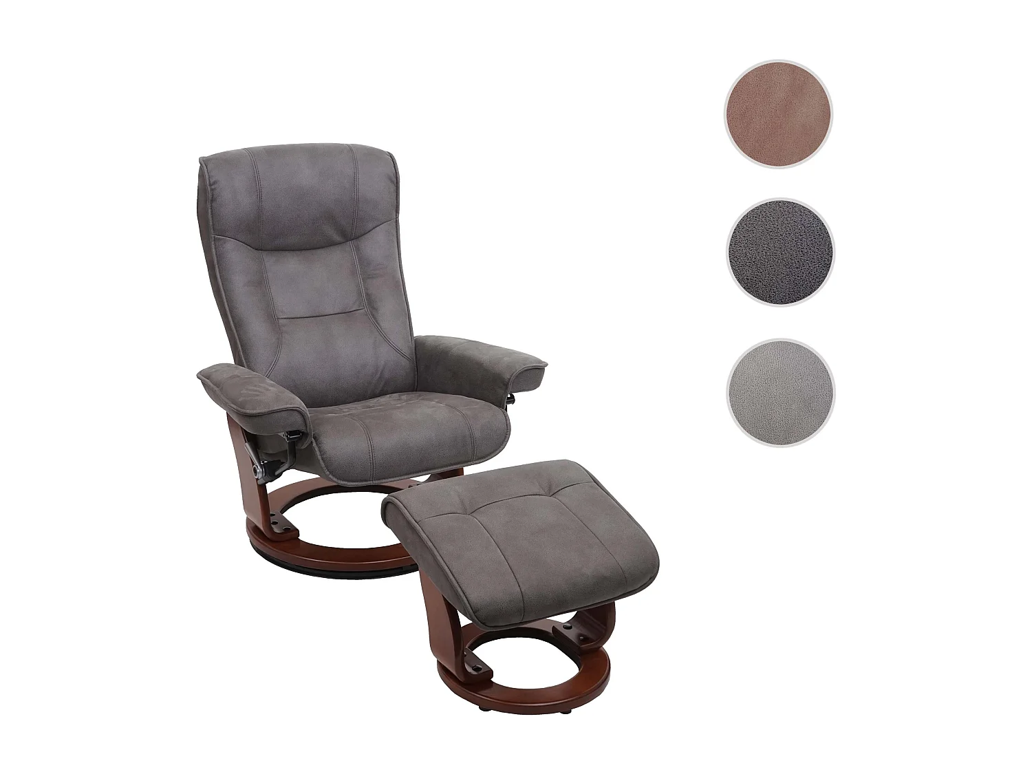 Fotel relaksacyjny Halifax,  ciemnoszary, kolor orzechowy