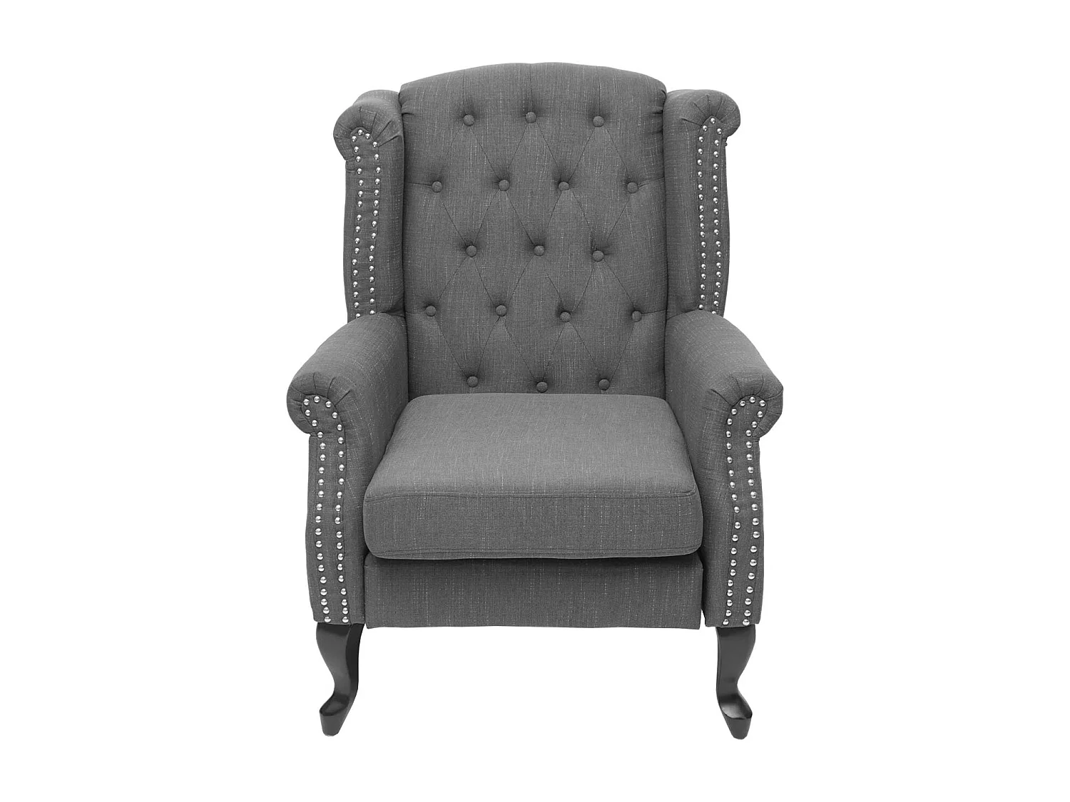 Relaxfauteuil Oxford,  donkergrijs met voetenbank