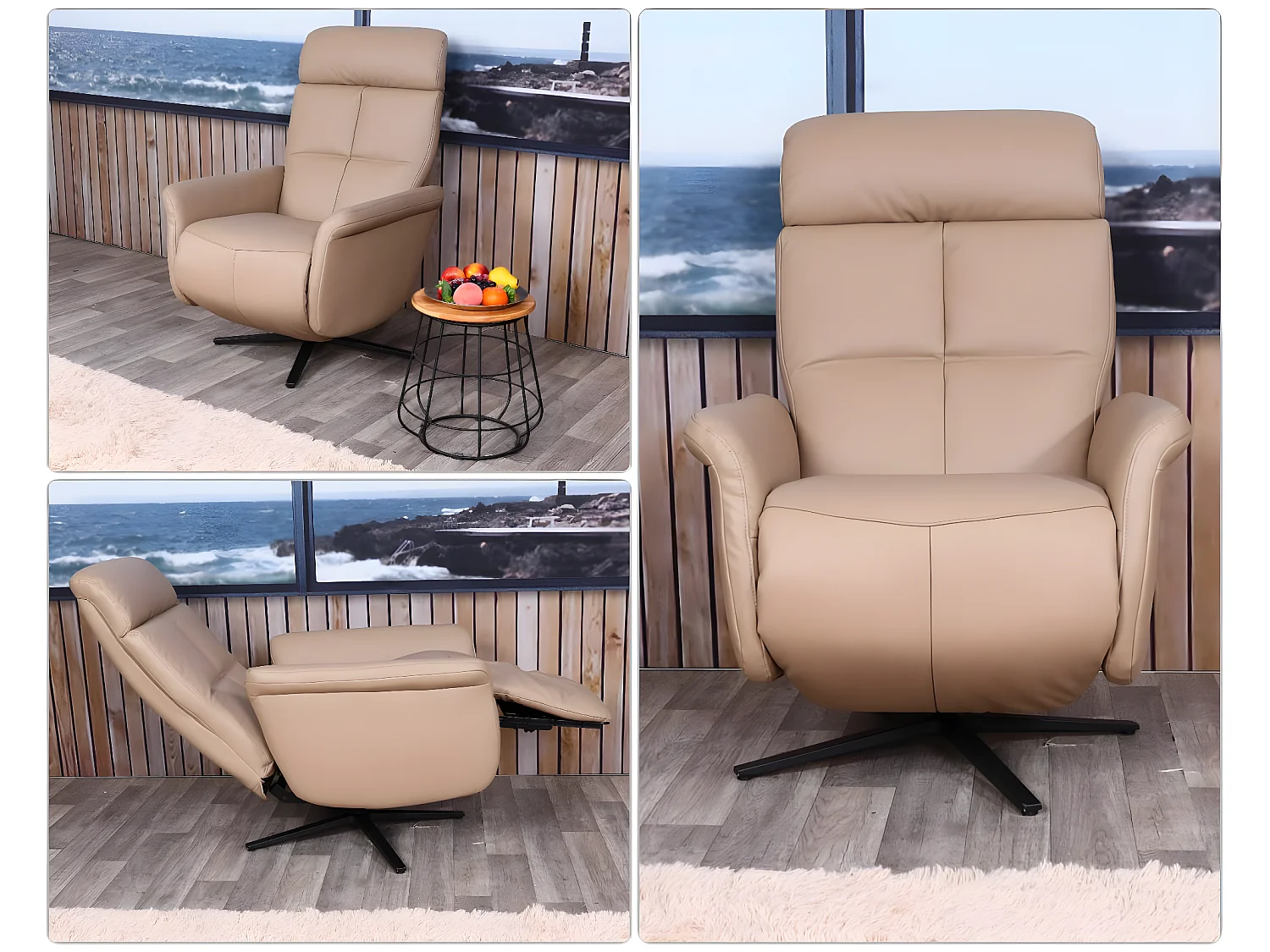 Relaxfauteuil MCW-L10,  taupe