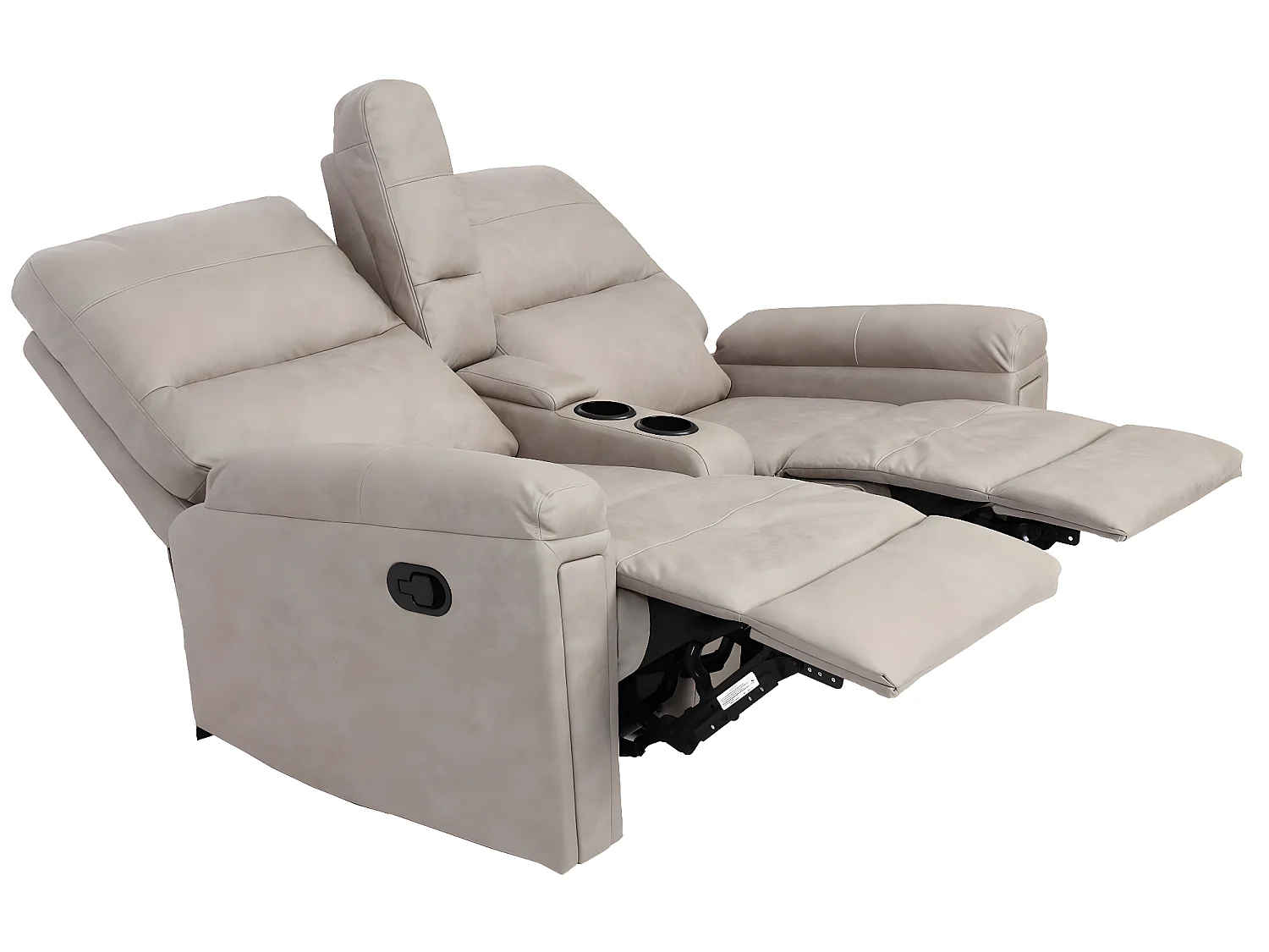 Poltrona da cinema 2 posti MCW-K17 regolabile tessuto grigio chiaro