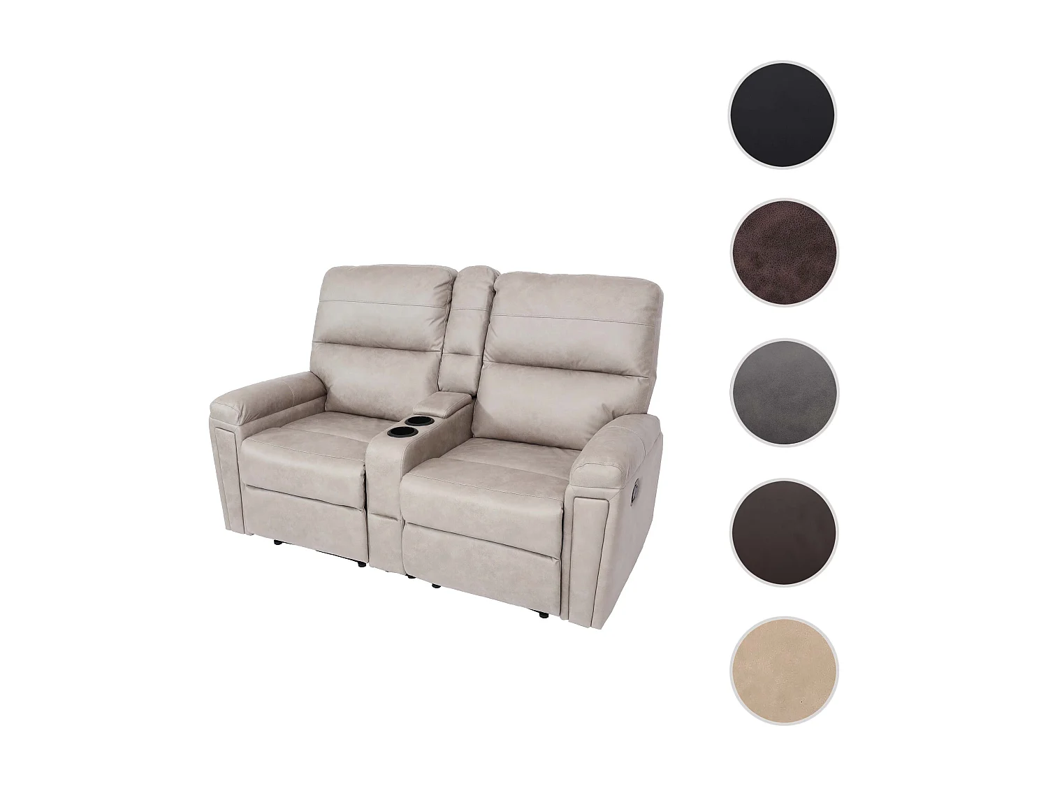 2-osobowy fotel kinowy MCW-K17,  tkanina/tekstylia jasnoszary