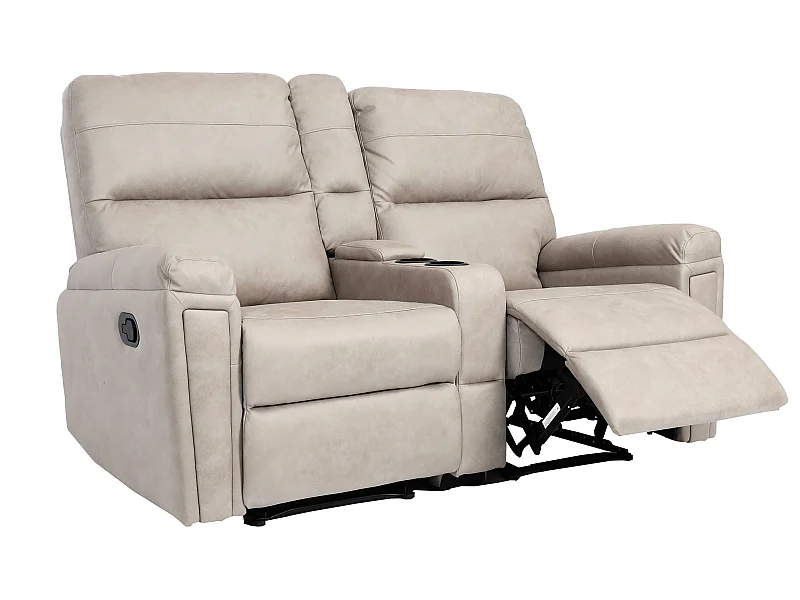 2er Kinosessel MCW-K17, Stoff/Textil hellgrau