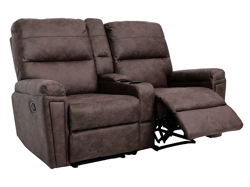 2er Kinosessel MCW-K17, Stoff/Textil braun