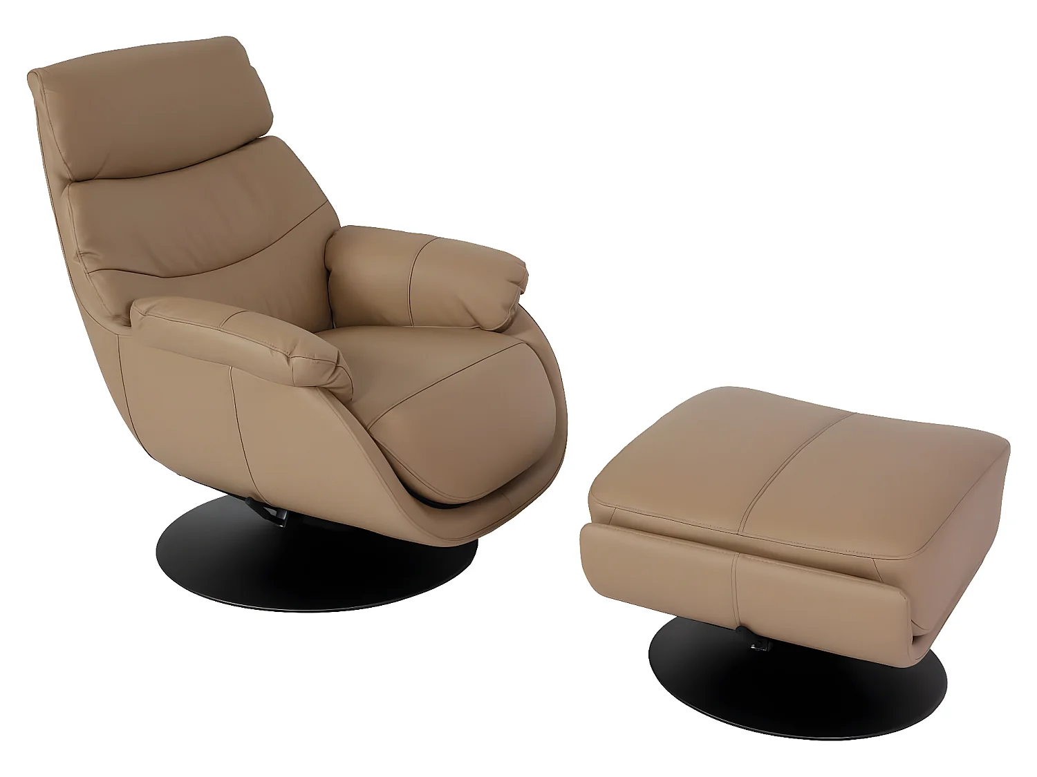 Relaxsessel mit Hocker MCW-K99, Taupe