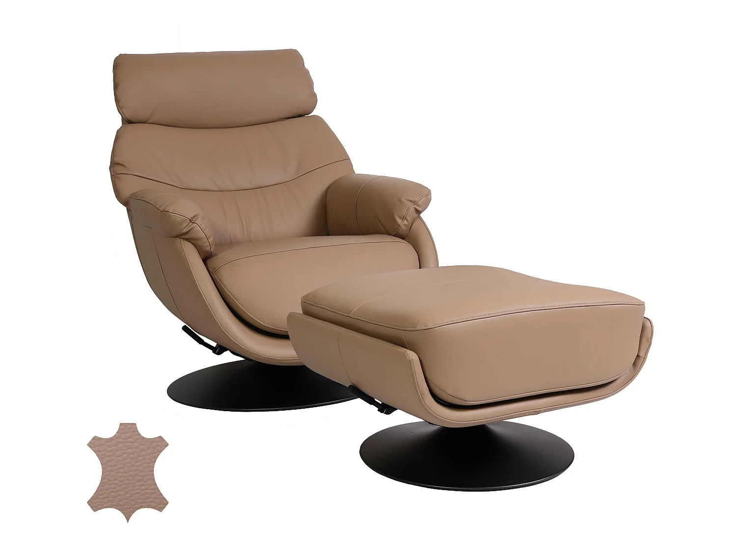 Relaxsessel mit Hocker MCW-K99, Taupe