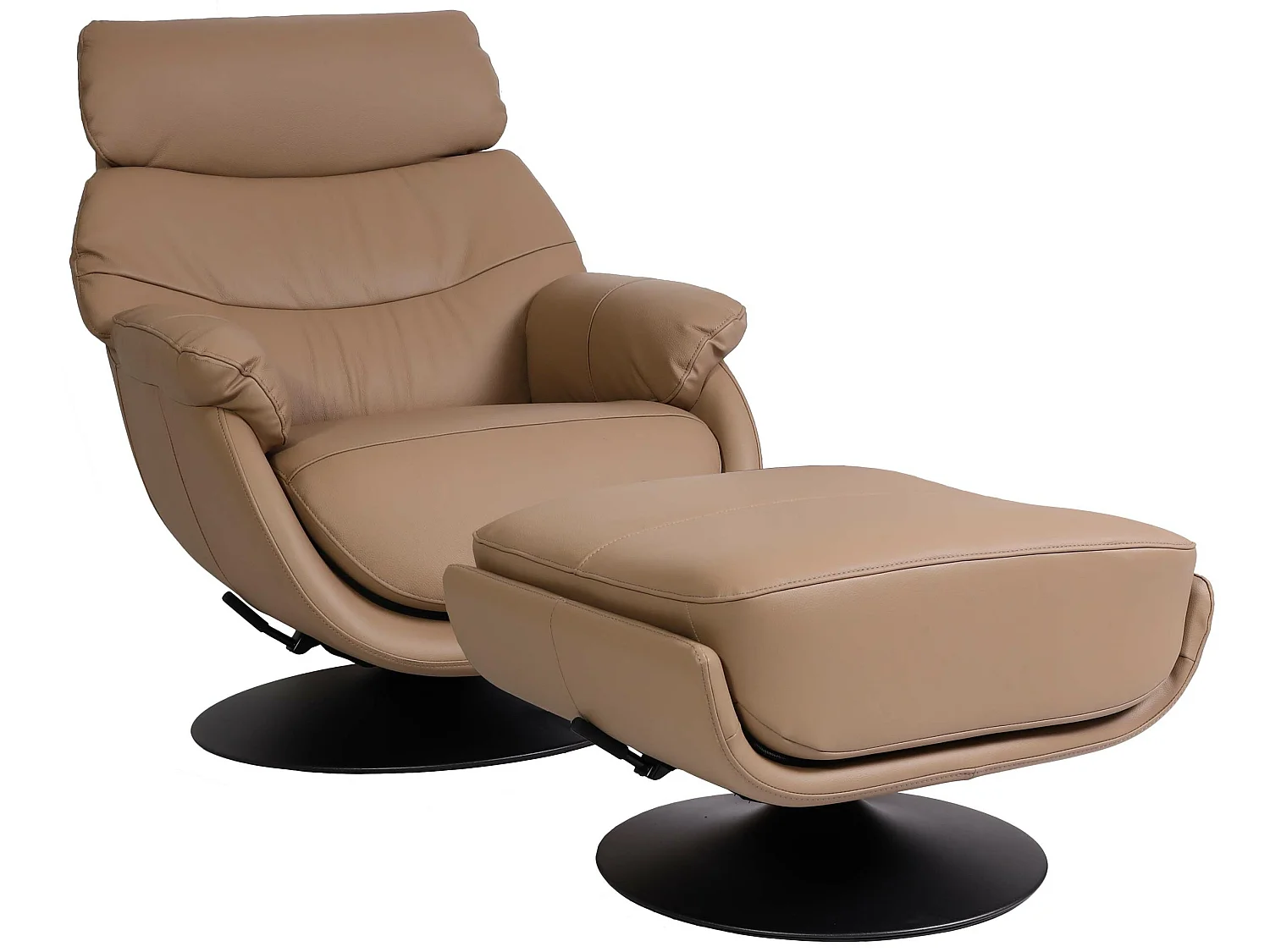Relaxsessel mit Hocker MCW-K99, Taupe
