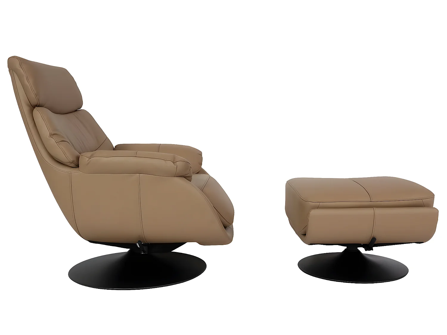 Relaxsessel mit Hocker MCW-K99, Taupe