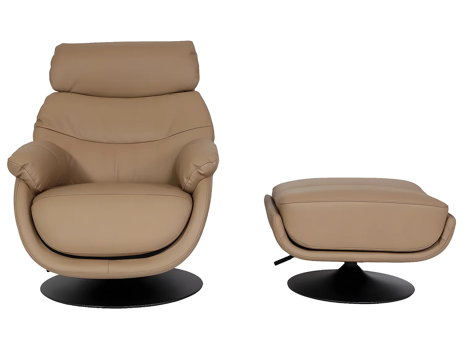 Relaxsessel mit Hocker MCW-K99, Taupe