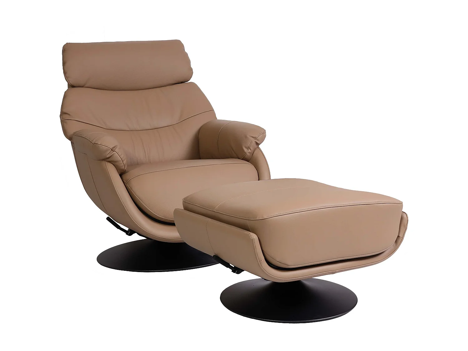 Relaxsessel mit Hocker MCW-K99, Taupe