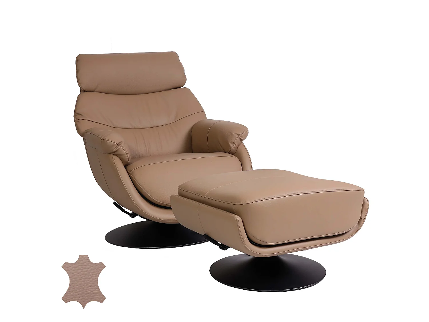 Relaxsessel mit Hocker MCW-K99, Taupe