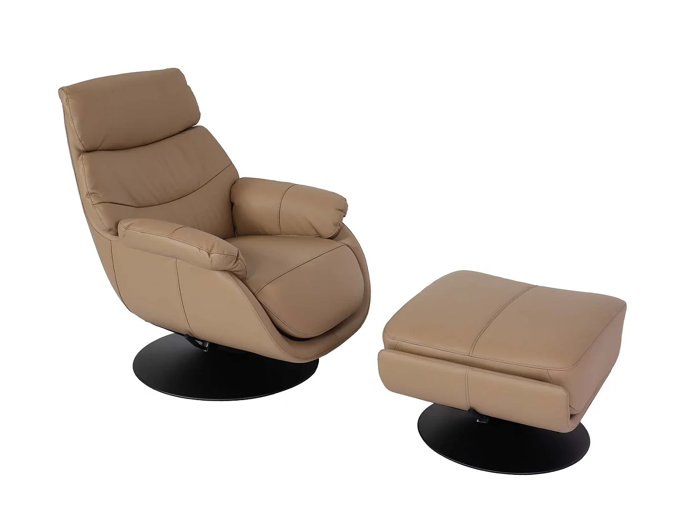 Relaxsessel mit Hocker MCW-K99, Taupe