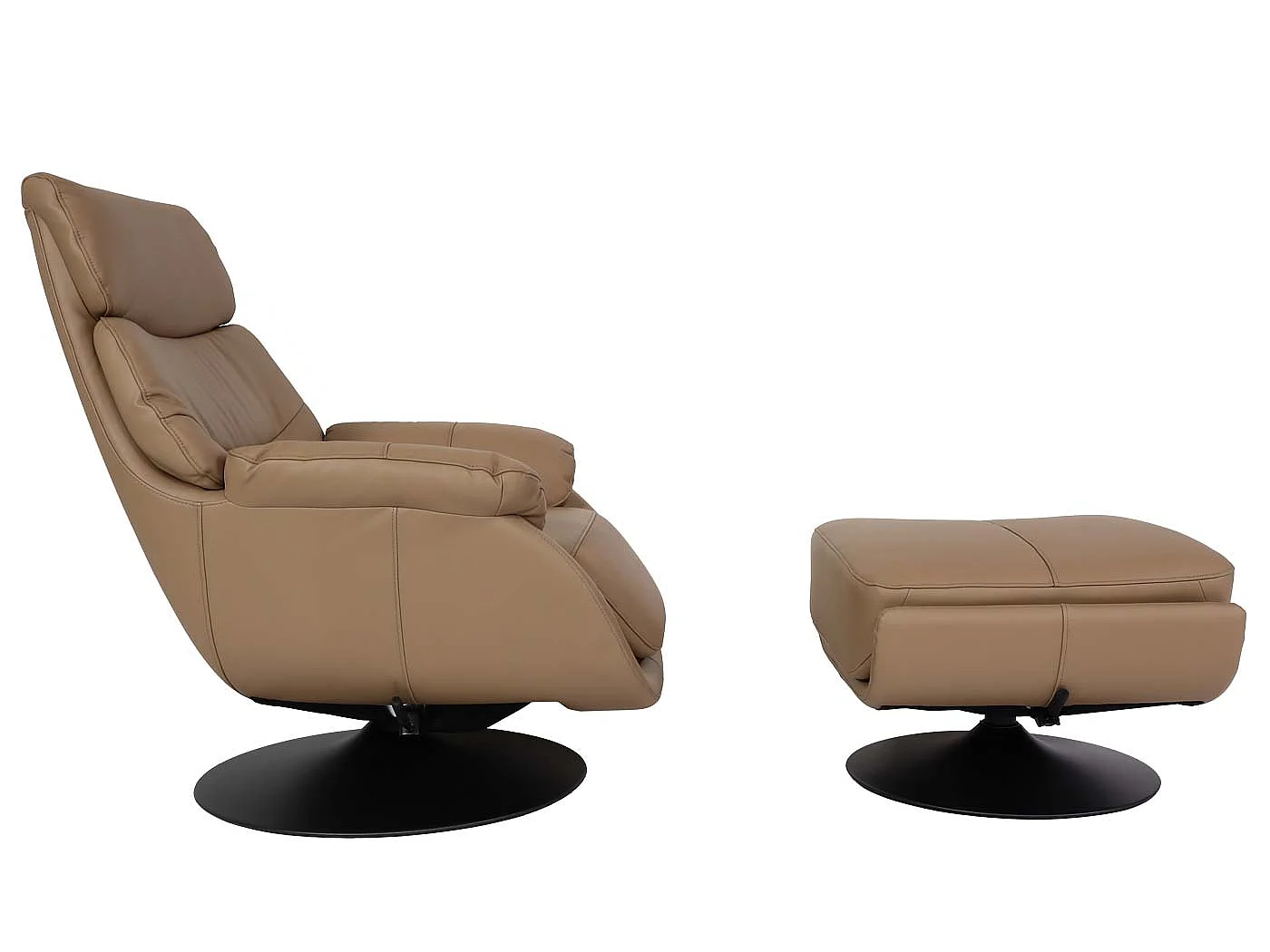 Relaxsessel mit Hocker MCW-K99, Taupe