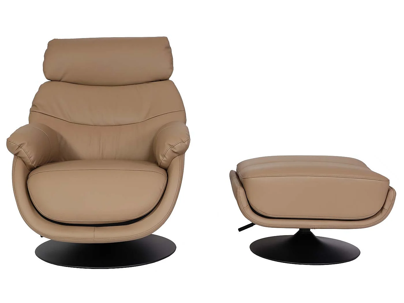 Relaxsessel mit Hocker MCW-K99, Taupe