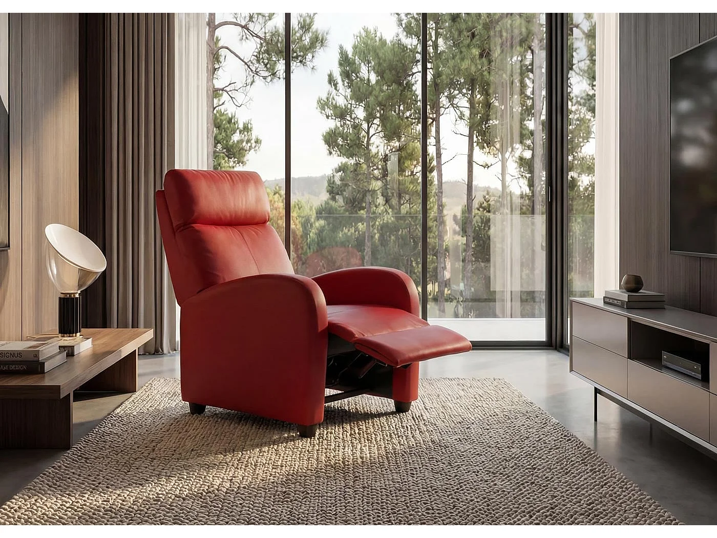 Fotel relaksacyjny Dallas,  czerwony