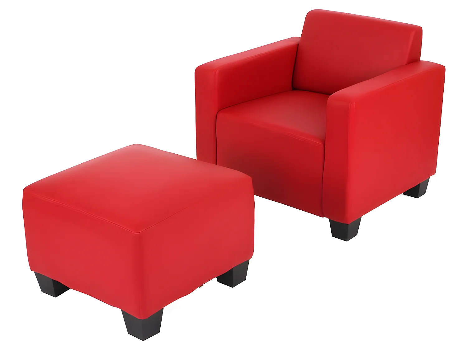 Fauteuil met voetenbank Moncalieri,  rood