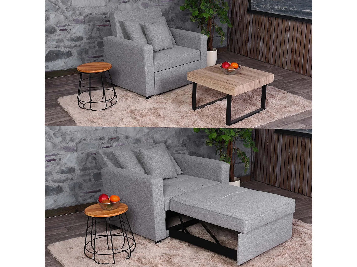 Sovesofa MCW-L90,  lysegrå