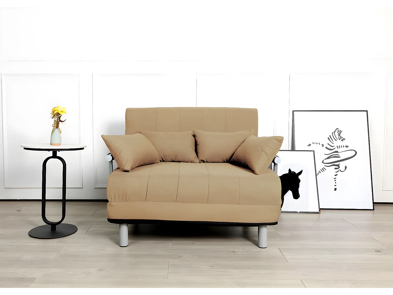 Fotel z funkcją spania MCW-K29,  kremowo-beżowy