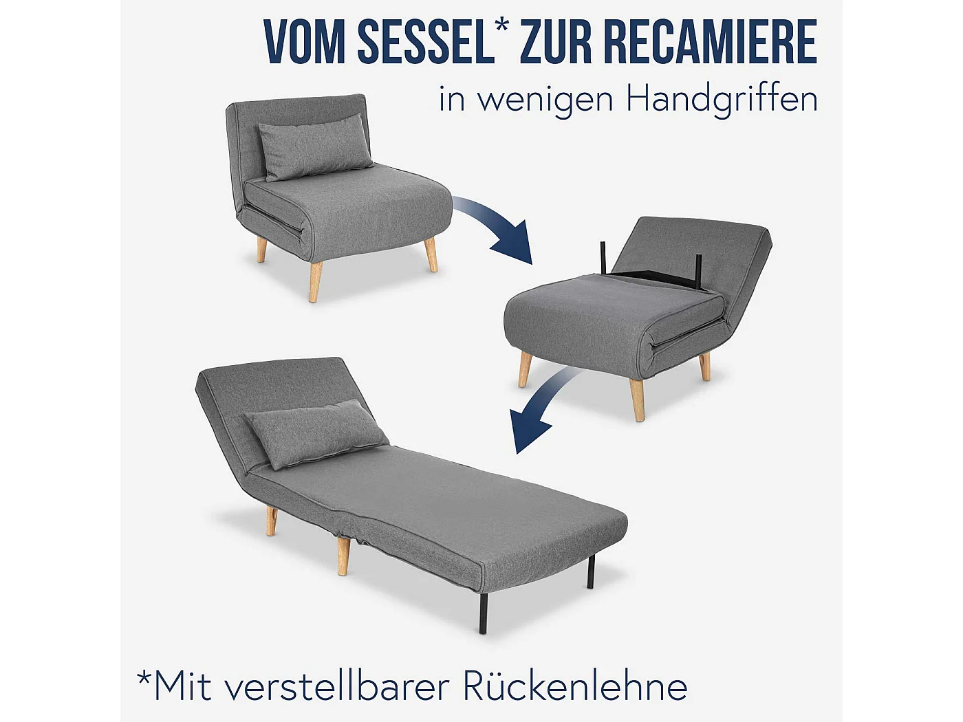 Schlafsessel MCW-D35, Hellgrau