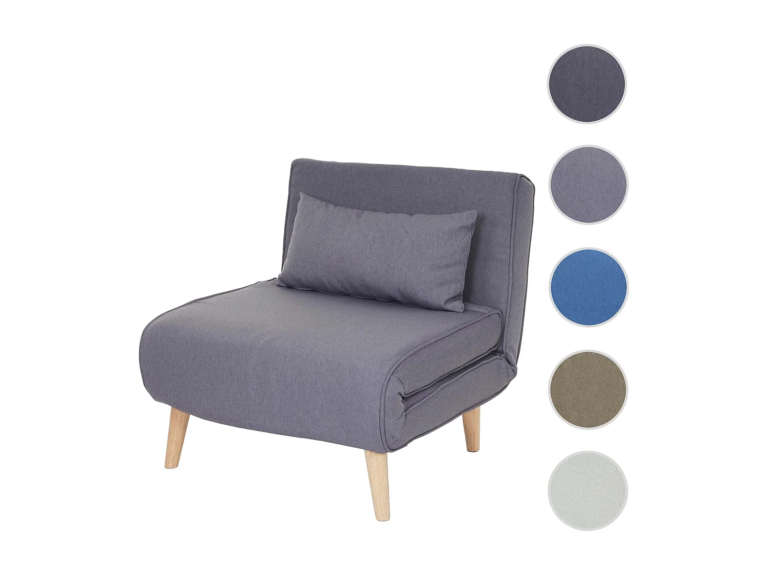 Fotel rozkładany MCW-D35,  jasnoszary