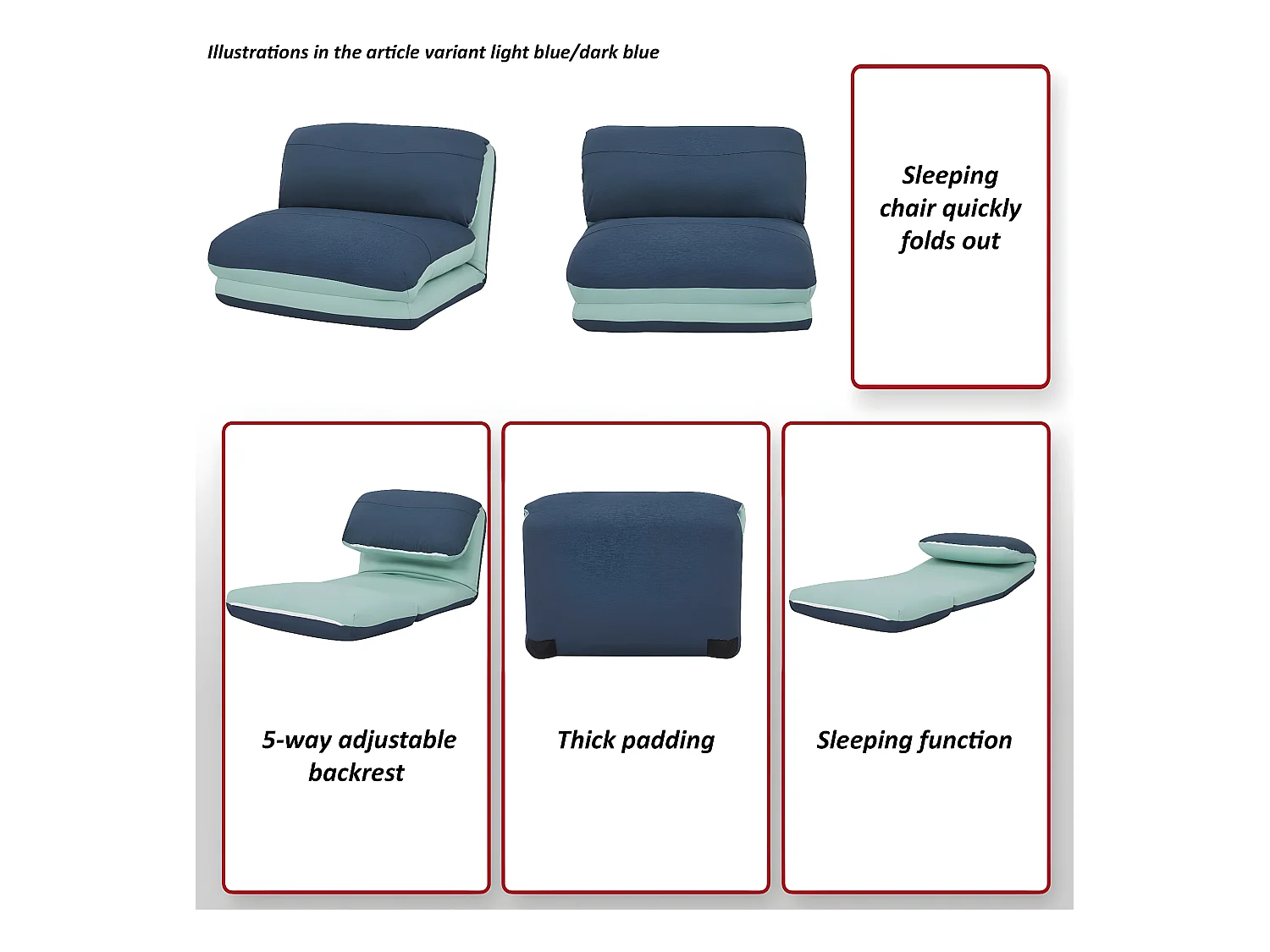 Fotel rozkładany MCW-E68,  zielony