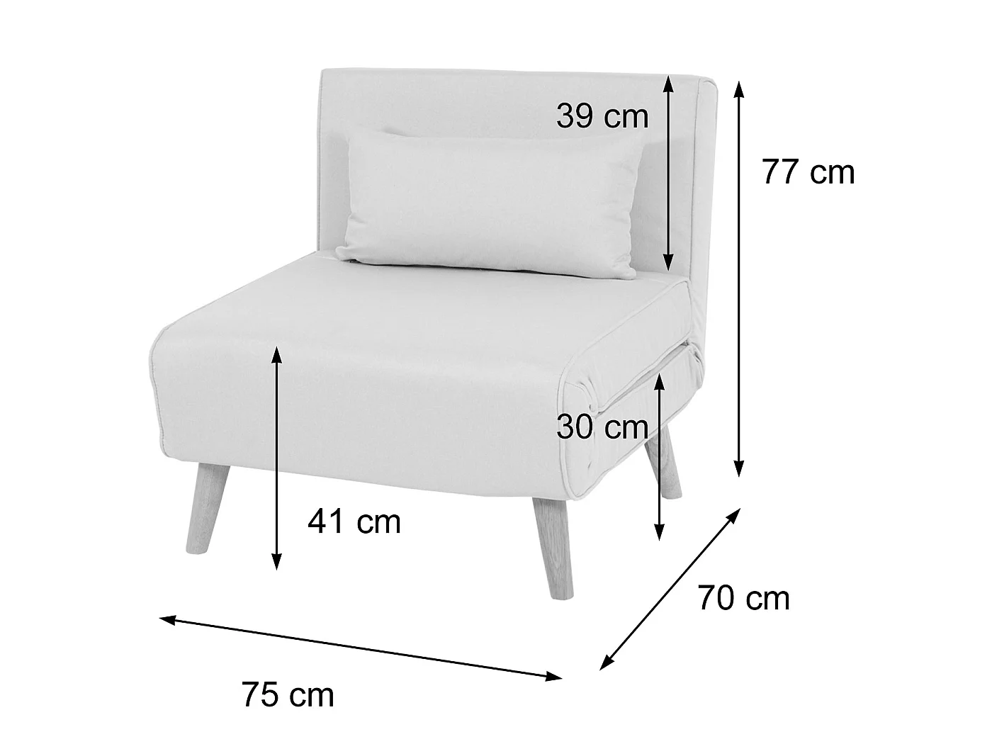 Schlafsessel MCW-D35, Dunkelgrau