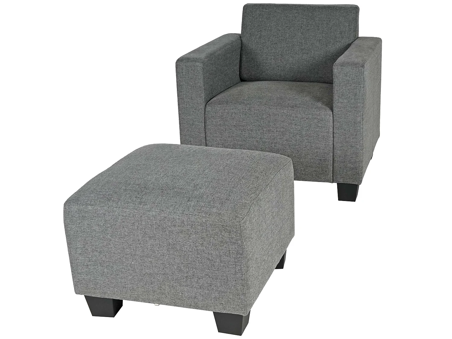Fauteuil met voetenbank Moncalieri,  grijs