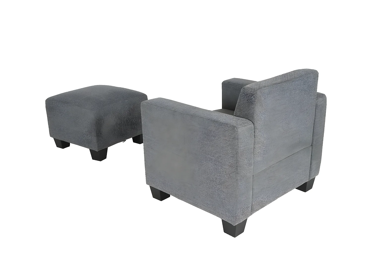Fauteuil met voetenbank Moncalieri,  grijs