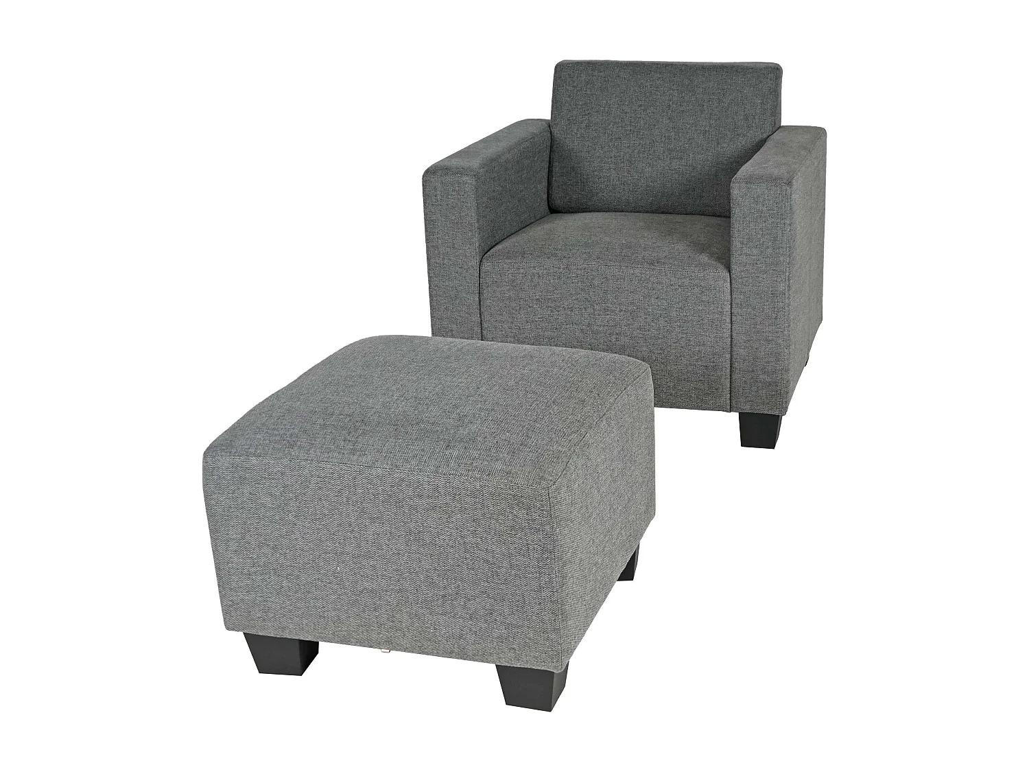 Moncalieri armchair with ottoman,  grey